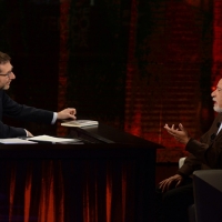 Foto Nicoloro G.   15/03/2014  Milano   Trasmissione televisiva su Rai 3  "Che tempo che fa". nella foto Fabio Fazio e lo scrittore marocchino Tahar Ben Jelloun.