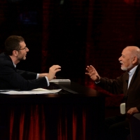 Foto Nicoloro G.   15/03/2014  Milano   Trasmissione televisiva su Rai 3  "Che tempo che fa". nella foto Fabio Fazio e lo scrittore marocchino Tahar Ben Jelloun.