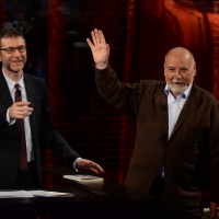 Foto Nicoloro G.   15/03/2014  Milano   Trasmissione televisiva su Rai 3  "Che tempo che fa". nella foto Fabio Fazio e lo scrittore marocchino Tahar Ben Jelloun.