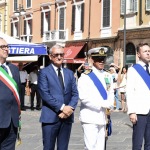 Foto Nicoloro G.   20/07/2022    Ravenna  Cerimonia in occasione del 157° anniversario del Corpo delle Capitanerie di porto. nella foto da sinistra il vicesindaco Eugenio Fusignani, il prefetto Castrese de Rosa, il comandante Francesco Cimmino e il consigliere provinciale Giancarlo Schiano.