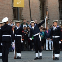 Foto Nicoloro G.  10/05/2015  Ravenna    Diciannovesimo raduno nazionale dei Marinai d' Italia. nella foto fucilieri del battaglione San Marco impegnati nel " Silent Drill ", esibizione di maneggio delle armi in " stile USA ".