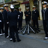 Foto Nicoloro G.  10/05/2015  Ravenna    Diciannovesimo raduno nazionale dei Marinai d' Italia. nella foto allievi della Scuola della Marina Militare in attesa di sfilare.
