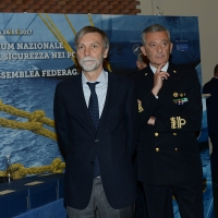 Foto Nicoloro G. 26/05/2017 Ravenna 2° Forum Nazionale sulla sicurezza nei Porti. nella foto il ministro Graziano Delrio e l\' ammiraglio comandante del porto di Genova Giovanni Pettorino.
