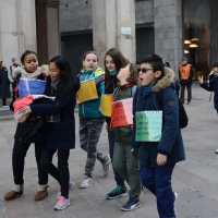 Foto Nicoloro G. 20/11/2017 Milano Nella ' Giornata internazionale dei diritti dell' Infanzia ' un allegro e variegato corteo ha attraversato le vie del centrocitta'. nella foto un momento lungo il corteo.