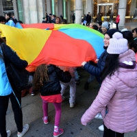 Foto Nicoloro G. 20/11/2017 Milano Nella ' Giornata internazionale dei diritti dell' Infanzia ' un allegro e variegato corteo ha attraversato le vie del centrocitta'. nella foto un momento lungo il corteo.