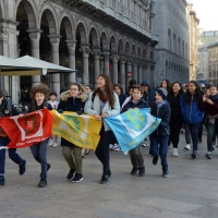 Foto Nicoloro G. 20/11/2017 Milano Nella ' Giornata internazionale dei diritti dell' Infanzia ' un allegro e variegato corteo ha attraversato le vie del centrocitta'. nella foto un momento lungo il corteo.
