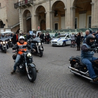 Foto Nicoloro G. 25/11/2017 Rimini In occasione della \' Giornata mondiale contro la violenza sulle donne \' un corteo si e\' snodato per le vie del centro della cittadina romagnola per poi concludersi tra musica e canti nella centralissima piazza Cavour. nella foto un gruppo di centauri hanno aperto il corteo.