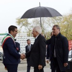 Foto Nicoloro G.   05/11/2019   Ravenna   Alla presenza del Capo dello Stato si e' svolta la cerimonia in ricordo di Benigno Zaccagnini, nel trentesimo anniversario della sua morte. nella foto il presidente Sergio Mattarella al suo arrivo accolto dal sindaco di Ravenna Michele De Pascale.