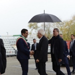 Foto Nicoloro G.   05/11/2019   Ravenna   Alla presenza del Capo dello Stato si e' svolta la cerimonia in ricordo di Benigno Zaccagnini, nel trentesimo anniversario della sua morte. nella foto il presidente Sergio Mattarella al suo arrivo accolto dal sindaco di Ravenna Michele De Pascale.