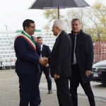 Foto Nicoloro G.   05/11/2019   Ravenna   Alla presenza del Capo dello Stato si e' svolta la cerimonia in ricordo di Benigno Zaccagnini, nel trentesimo anniversario della sua morte. nella foto il presidente Sergio Mattarella al suo arrivo accolto dal sindaco di Ravenna Michele De Pascale.