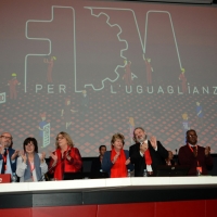 Foto Nicoloro G. 15/12/2018 Riccione ( Rimini ) Ultima giornata del 27° Congresso Nazionale della FIOM-CGIL. nella foto il tavolo di presidenza dei lavori.