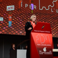 Foto Nicoloro G. 12/12/2018 Riccione ( Rimini ) Si e' aperto il 27° Congresso Nazionale FIOM-CGIL. nella foto la segretaria generale FIOM-CGIL Francesca Re David.