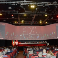 Foto Nicoloro G. 12/12/2018 Riccione ( Rimini ) Si e' aperto il 27° Congresso Nazionale FIOM-CGIL. nella foto la segretaria generale FIOM-CGIL Francesca Re David.