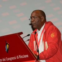 Foto Nicoloro G. 13/12/2018 Riccione ( Rimini ) Seconda giornata del 27° Congresso Nazionale FIOM-CGIL. nella foto il segretario del FNTI di Cuba Emilio Perez Estrada.