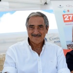 Foto Nicoloro G.   15/08/2019  Cervia ( Ra )   27° edizione di ' Cervia, la spiaggia ama il libro ' con il tradizionale sbarco degli scrittori dalle imbarcazioni storiche. nella foto il giornalista Marino Bartoletti.