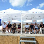 Foto Nicoloro G.   15/08/2019  Cervia ( Ra )   27° edizione di ' Cervia, la spiaggia ama il libro ' con il tradizionale sbarco degli scrittori dalle imbarcazioni storiche. nella foto il palco con gli ospiti scrittori.