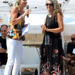 Foto Nicoloro G.   15/08/2019  Cervia ( Ra )   27° edizione di ' Cervia, la spiaggia ama il libro ' con il tradizionale sbarco degli scrittori dalle imbarcazioni storiche. nella foto la fumettista e scrittrice Paola Barbato, a destra, intervistata dalla giornalista Francesca Cantiani.