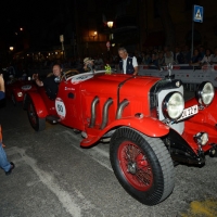 Foto Nicoloro G.  14/05/2015  Rimini     Arriva a Rimini la prima tappa della 33° edizione della 1000 Miglia. La storica competizione partita da Brescia si snoda su un percorso di 1760 chilometri con la partecipazione di 438 vetture e 42 Nazioni. nella foto l' arrivo a Rimini di Mercedes - Benz 710 SS del 1930.