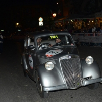 Foto Nicoloro G.  14/05/2015  Rimini     Arriva a Rimini la prima tappa della 33° edizione della 1000 Miglia. La storica competizione partita da Brescia si snoda su un percorso di 1760 chilometri con la partecipazione di 438 vetture e 42 Nazioni. nella foto l\' arrivo a Rimini dell\' attrice e modella Kasia Smutniak su una Lancia Ardea del 1939.