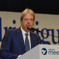 Foto Nicoloro G. 20/08/2017 Rimini Giornata inaugurale della 38° edizione del Meeting di Rimini che quest\' anno ha come tema \' Quello che tu erediti dai tuoi padri, riguadagnatelo, per possederlo”. nella foto il presidente del Consiglio Paolo Gentiloni durante il suo intervento.