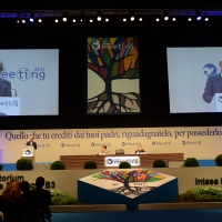 Foto Nicoloro G. 20/08/2017 Rimini Giornata inaugurale della 38° edizione del Meeting di Rimini che quest' anno ha come tema ' Quello che tu erediti dai tuoi padri, riguadagnatelo, per possederlo”. nella foto il presidente del Consiglio Paolo Gentiloni durante il suo intervento.