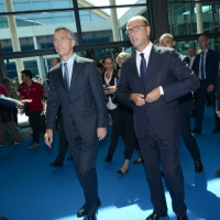 Foto Nicoloro G. 24/08/2017 Rimini Quinta giornata della 38° edizione del Meeting di Rimini che quest' anno ha come tema ' Quello che tu erediti dai tuoi padri, riguadagnatelo, per possederlo”. nella foto il ministro Angelino Alfano con il segretario generale della NATO Jens Stoltenberg.