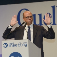 Foto Nicoloro G. 24/08/2017 Rimini Quinta giornata della 38° edizione del Meeting di Rimini che quest\' anno ha come tema \' Quello che tu erediti dai tuoi padri, riguadagnatelo, per possederlo”. nella foto il ministro Angelino Alfano.