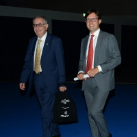 Foto Nicoloro G.   21/08/2017    Rimini     Seconda giornata della 38° edizione del Meeting di Rimini che quest\' anno ha come tema \' Quello che tu erediti dai tuoi padri, riguadagnatelo, per possederlo”. nella foto il sindaco di Tunisi Saifallah Lasram, a sinistra, e il sindaco di Firenze Dario Nardella.
