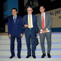 Foto Nicoloro G.   21/08/2017    Rimini     Seconda giornata della 38° edizione del Meeting di Rimini che quest\' anno ha come tema \' Quello che tu erediti dai tuoi padri, riguadagnatelo, per possederlo”. nella foto da sinistra Nassir Abdulaziz Al Nasser, Alto Rappresentante dell\' ONU, il sindaco di Tunisi Saifallah Lasram e il sindaco di Firenze Dario Nardella.