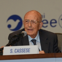 Foto Nicoloro G. 25/08/2017 Rimini Sesta giornata della 38° edizione del Meeting di Rimini che quest' anno ha come tema ' Quello che tu erediti dai tuoi padri, riguadagnatelo, per possederlo”. nella foto il professore Sabino Cassese.