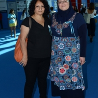 Foto Nicoloro G. 25/08/2017 Rimini Sesta giornata della 38° edizione del Meeting di Rimini che quest' anno ha come tema ' Quello che tu erediti dai tuoi padri, riguadagnatelo, per possederlo”. nella foto da sinistra Alisa Eshet Moses e Ghadir Hani, esponenti del Movimento Women Wage Peace.