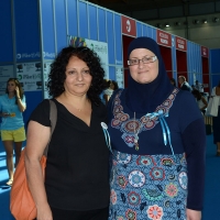 Foto Nicoloro G. 25/08/2017 Rimini Sesta giornata della 38° edizione del Meeting di Rimini che quest' anno ha come tema ' Quello che tu erediti dai tuoi padri, riguadagnatelo, per possederlo”. nella foto da sinistra Alisa Eshet Moses e Ghadir Hani, esponenti del Movimento Women Wage Peace.