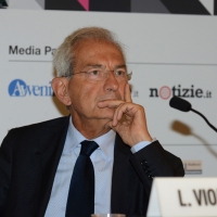Foto Nicoloro G. 19/08/2018 Rimini Edizione 2018 del Meeting di C.L. che quest' anno ha per tema ' Le forze che muovono la storia sono le stesse che rendono l' uomo felice ': nella foto il presidente emerito della Camera Luciano Violante.