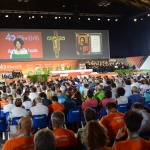 Foto Nicoloro G.   18/08/2019  Rimini   40° edizione del ' Meeting per l' amicizia fra i popoli ' che quest' anno ha per titolo ' Nacque il tuo nome da cio' che fissavi '. nella foto un momento della Santa Messa.