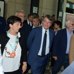 Foto Nicoloro G.   24/08/2019  Rimini    Settima ed ultima giornata della 40° edizione del ' Meeting per l' amicizia fra i popoli ' che quest' anno ha per titolo ' Nacque il tuo nome da cio' che fissavi '. nella foto Davide Sassoli, presidente del Parlamento Europeo al suo arrivo al Meeting.