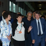 Foto Nicoloro G.   24/08/2019  Rimini    Settima ed ultima giornata della 40° edizione del ' Meeting per l' amicizia fra i popoli ' che quest' anno ha per titolo ' Nacque il tuo nome da cio' che fissavi '. nella foto il presidente del Parlamento Europeo Davide Sassoli accolto al suo arrivo al Meeting da Emilia Guarnieri, presidente Fondazione Meeting.