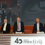 21/08/2019  Rimini    Quarta giornata della 40° edizione del ' Meeting per l' amicizia fra i popoli ' che quest' anno ha per titolo ' Nacque il tuo nome da cio' che fissavi '. nella foto da sinistra Enrico Letta, P.R. Gallagher, Giorgio Vittadini, Enzo Moavero Milanesi e Nicola Renzi.