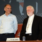 21/08/2019  Rimini    Quarta giornata della 40° edizione del ' Meeting per l' amicizia fra i popoli ' che quest' anno ha per titolo ' Nacque il tuo nome da cio' che fissavi '. nella foto Enrico Letta e Mons. Paul Richard Gallagher.