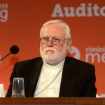 21/08/2019  Rimini    Quarta giornata della 40° edizione del ' Meeting per l' amicizia fra i popoli ' che quest' anno ha per titolo ' Nacque il tuo nome da cio' che fissavi '. nella foto Mons. Paul Richard Gallagher, segretario per i Rapporti con gli Stati della Santa Sede.