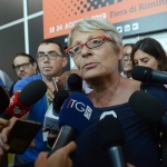 21/08/2019  Rimini    Quarta giornata della 40° edizione del ' Meeting per l' amicizia fra i popoli ' che quest' anno ha per titolo ' Nacque il tuo nome da cio' che fissavi '. nella foto Annamaria Furlan, segretaria generale CISL.