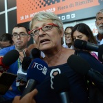 21/08/2019  Rimini    Quarta giornata della 40° edizione del ' Meeting per l' amicizia fra i popoli ' che quest' anno ha per titolo ' Nacque il tuo nome da cio' che fissavi '. nella foto Annamaria Furlan, segretaria generale CISL.