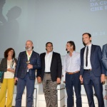 Foto Nicoloro G.   23/08/2019  Rimini    Sesta giornata della 40° edizione del \' Meeting per l\' amicizia fra i popoli \' che quest\' anno ha per titolo \' Nacque il tuo nome da cio\' che fissavi \'. nella foto da sinistra Nello Musumeci, la giornalista Lorenza Violini, Stefano Bonaccini, Giovanni Toti,  Attilio Fontana, Massimiliano Fedriga e Maurizio Fugatti.