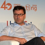 Foto Nicoloro G.   23/08/2019  Rimini    Sesta giornata della 40° edizione del ' Meeting per l' amicizia fra i popoli ' che quest' anno ha per titolo ' Nacque il tuo nome da cio' che fissavi '. nella foto il sottosegretario Giancarlo Giorgetti.
