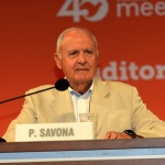 Foto Nicoloro G.   20/08/2019  Rimini    Terza giornata della 40° edizione del ' Meeting per l' amicizia fra i popoli ' che quest' anno ha per titolo ' Nacque il tuo nome da cio' che fissavi '. nella foto Paolo Savona, presidente CONSOB.