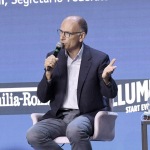 Foto Nicoloro G.   24/08/2021   Rimini   Quinta giornata della 42° edizione del Meeting di Comunione e Liberazione che quest' anno ha per titolo ' Il coraggio di dire io '. nella foto il segretario del PD Enrico Letta.