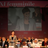Foto Nicoloro G. 23/10/2011 Rimini Ultimo dei tre giorni della quarantaduesima edizione delle Giornate internazionali di studio Pio Manzu’, quest’ anno tutte al femminile e intitolate ” XXI femminile. Dal secolo breve al secolo delle donne. Risposte di genere al futuro dell’ umanita’ “. nella foto L'intervento di Mara Carfagna