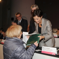 Foto Nicoloro G. 23/10/2011 Rimini Ultimo dei tre giorni della quarantaduesima edizione delle Giornate internazionali di studio Pio Manzu’, quest’ anno tutte al femminile e intitolate ” XXI femminile. Dal secolo breve al secolo delle donne. Risposte di genere al futuro dell’ umanita’ “. nella foto Adriana Iannilli – Mara Carfagna