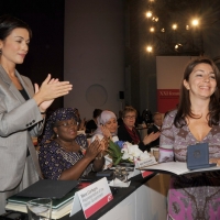 Foto Nicoloro G. 23/10/2011 Rimini Ultimo dei tre giorni della quarantaduesima edizione delle Giornate internazionali di studio Pio Manzu’, quest’ anno tutte al femminile e intitolate ” XXI femminile. Dal secolo breve al secolo delle donne. Risposte di genere al futuro dell’ umanita’ “. nella foto Mara Carfagna – Raffaella Leonei