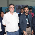 Foto Nicoloro G.   25/08/2022   Rimini   Sesta ed ultima giornata della 43° edizione del Meeting di C.L. che ha per tema '  Una passione per l' uomo '. nella foto il ministro Giancarlo Giorgetti, a sinistra, fa un giro in Fiera accompagnato dal direttore del Meeting Emanuele Forlani.