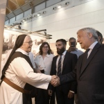 Foto Nicoloro G.   23/08/2023   Rimini   Quarta giornata della 44° edizione del Meeting di C.L. dal titolo  '' L' esistenza umana e' un' amicizia inesauribile '' . nella foto il ministro Antonio Tajani visita la mostra ' Azer '.